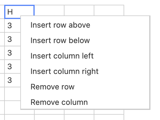 Calling tab: right click menu
