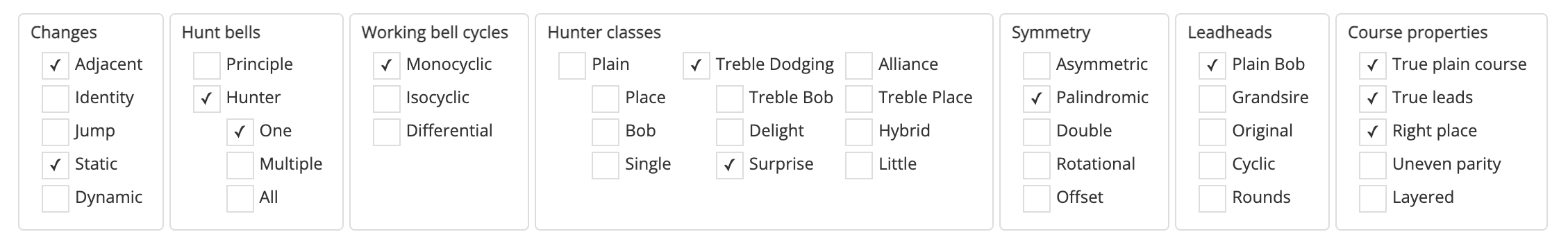 Method Properties Checkboxes