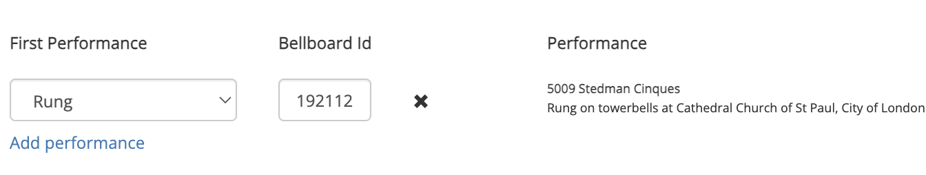 Performance tab example
